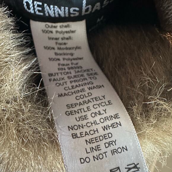 Dennis Basso Reversible Faux Suede and Fur Hooded Coat Brown M - Picture 6 of 14